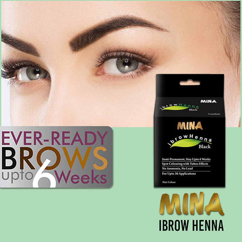 MINA ibrow Henna Black Tint Kit with Brow Cleanser - BeesActive Australia