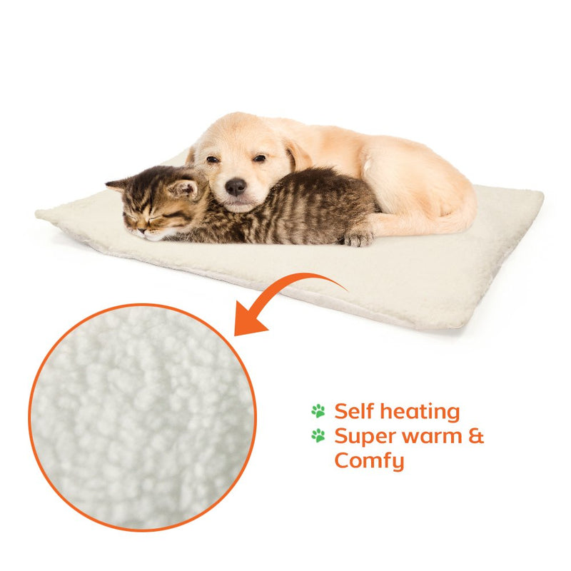 PARTYSAVING PET Bed 1PACK or 2PACK Self Heating Snooze Pad Pet Bed Mat for Pets Cats Dogs and Kittens for Travel or Home, White, Medium, APL1344, APL2255 - BeesActive Australia