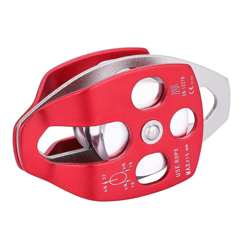 Climbing Pulley Aluminium Metal Alloy 32 KN Large Rescue Pulley Heavy Duty Single Swivel Rope Pulley for Block Climbing Safety Equipment - BeesActive Australia