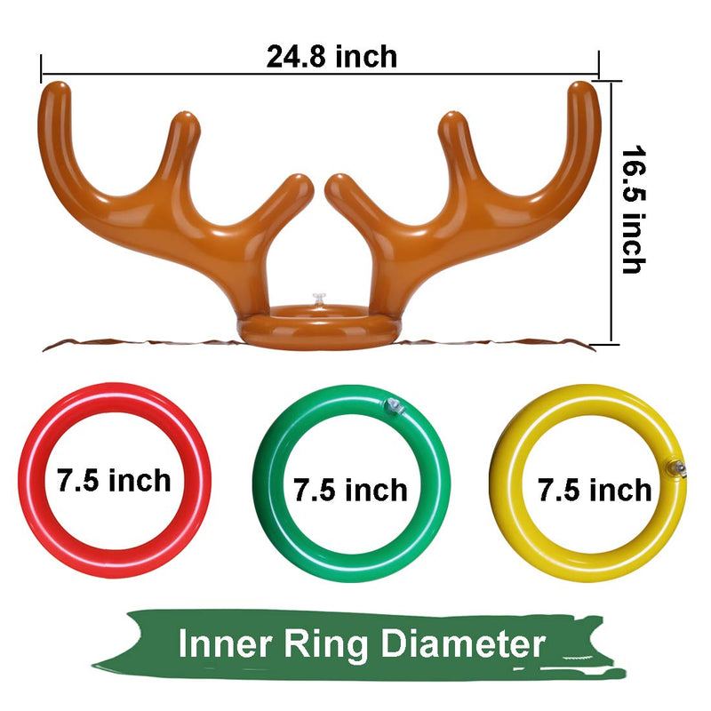 [AUSTRALIA] - Uniqhia Christmas Party Games, Inflatable Reindeer Antler Ring Toss Game Christmas Tree Santa Ring Toss Game for Christmas Party 2 Pack Anlter Ring Toss Game 