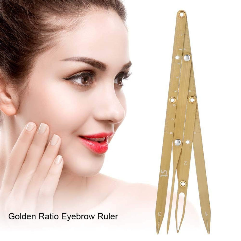 Eyebrow Measurement Sliding Eyebrow Ruler Stainless Steel Durable Eyebrow Make up Tool Eyebrow Shaping(Gold) Gold - BeesActive Australia