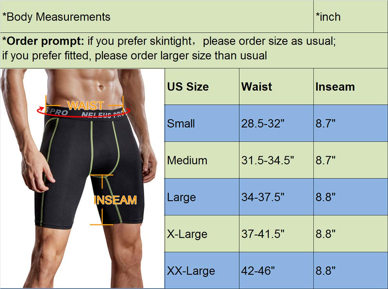 [AUSTRALIA] - Neleus Men's 3 Pack Compression Short Large 047# 3 Pack: Black,black,black 