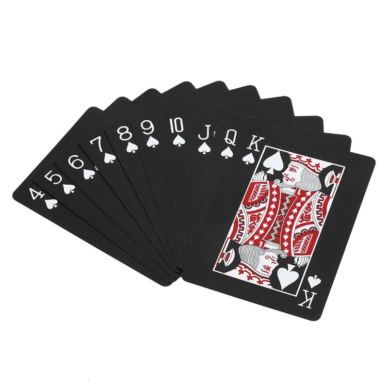 Dioche Playing Cards, Plastic Waterproof Rose Plated Black Poker Cards Deck Magic Playing Card Games - BeesActive Australia