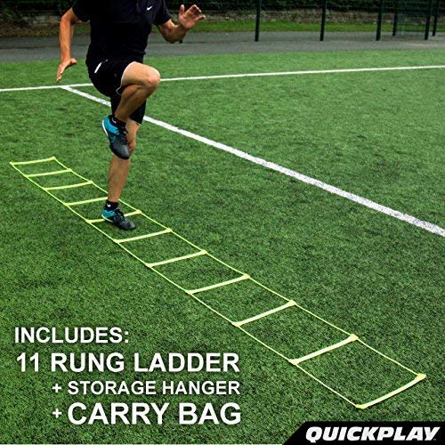 QuickPlay PRO No Tangle Agility Ladder with Quick Lock Adjustable Flat Rungs + Carry Bag (11-Rung) Multi-Sport Speed Ladder/Training Ladder - BeesActive Australia