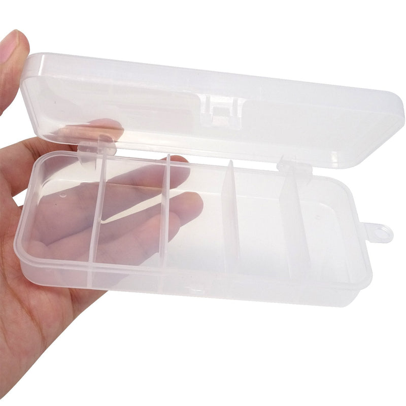 Honbay 2PCS 5x2.4x1Inch Small Clear Visible Plastic Fishing Tackle Accessory Box Fishing Lure Bait Hooks Storage Box Case Container Jewelry Making Findings Organizer Box Storage Container Case - BeesActive Australia