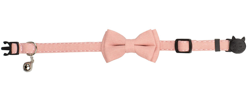 Gyapet Collar for Cats Pets Breakaway with Bell Bowtie Floral Bow Detachable Adjustable Safety Puppy 2pcs Leopard & Pure-Pink - BeesActive Australia