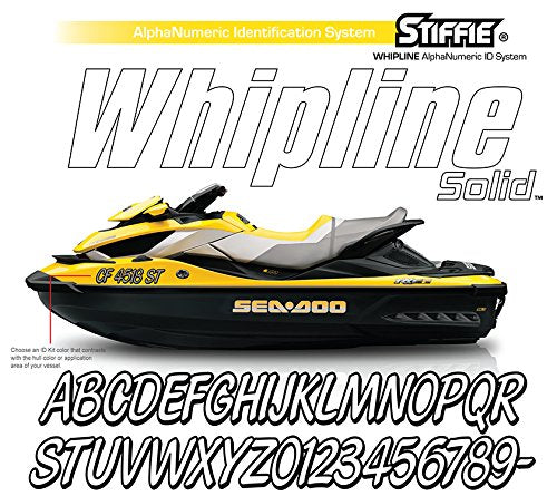 [AUSTRALIA] - Whipline Solid Black/Silver Super Sticky 3" Alpha-Numeric Registration Identification Numbers Stickers Decals for Boats & Personal Watercraft 