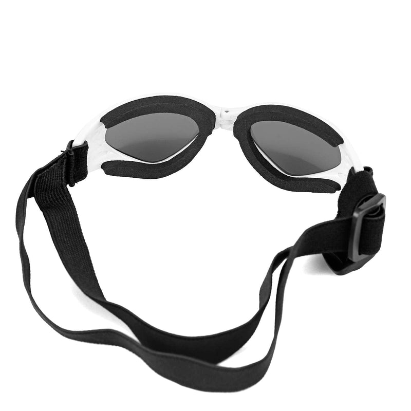 Vevins Dog Goggles Sunglasses UV Protective Foldable Pet Sunglasses Adjustable Waterproof Eyewear for Cat Dog White - BeesActive Australia