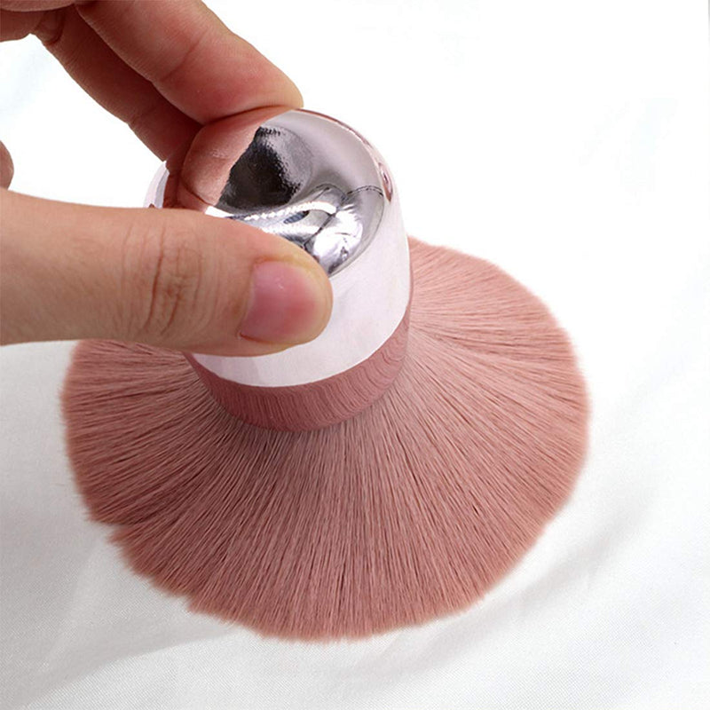 Dual Use Pink Soft Cosmetic Powder Makeup Face Foundation Brush Nail Dust Cleaning Brush for Acrylic Dipping Powder UV Gel Remover Cleaner Brushes Pack of 1, HJ-NB107 - BeesActive Australia