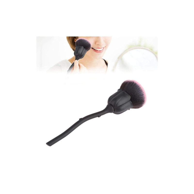 NITRIP Rose Shape Long Handle Nail Art Brush Manicure Nail Polishing Dust Powder Removal Brush(Black+Pink) Black+Pink - BeesActive Australia