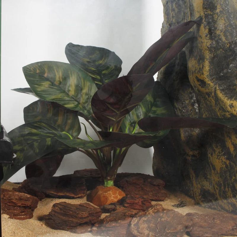 WOLEDOE Reptile Terrarium Decor Plants, Bearded Dragon Tank Accessories fit Crested Gecko Leopard Lizard Chameleon Ball Python Snake Frog - Purple Fake Prayer Peacock Plants - BeesActive Australia