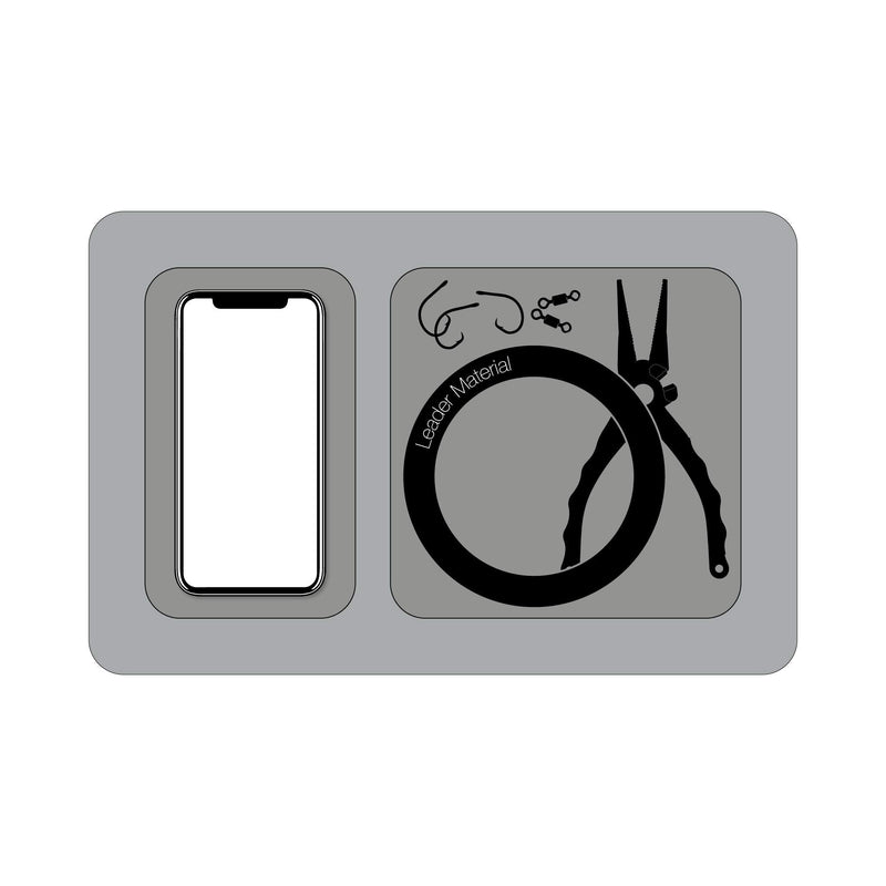 Castaway Customs SeaDek Foam | Cell Phone & Accessories Boat Dash Holder | 3M Adhesive Backing | Seperate Compartments for Cell Phones & Fishing/Boating Tools | Durable Accessory Holder Storm Gray - BeesActive Australia