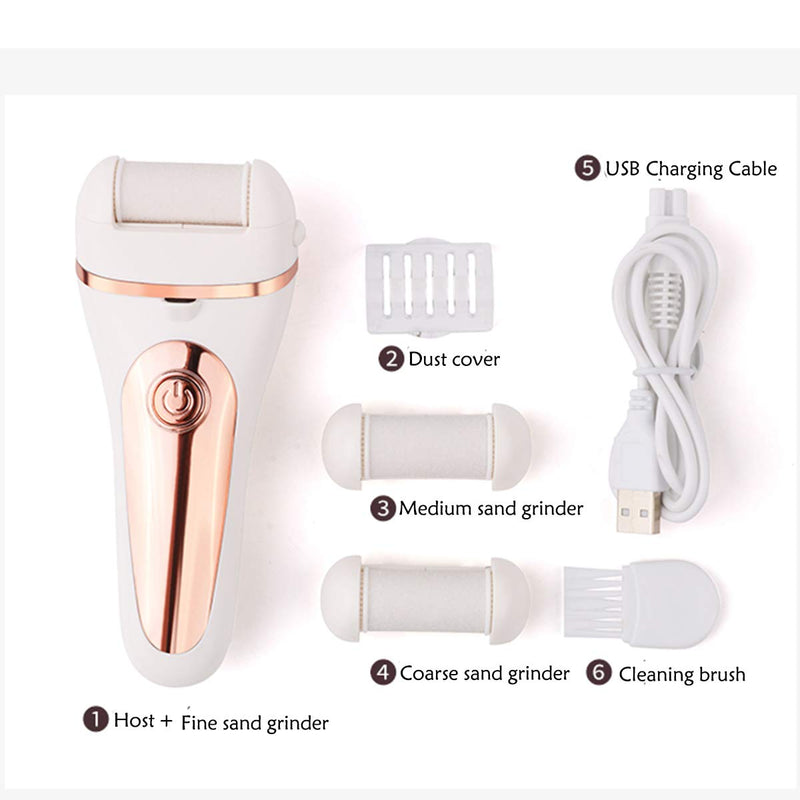 Dr.Pedi Electric Foot Callus Removers Feet Scrubber Dead Skin Remover Kit Electric Foot File Rechargeable Waterproof Electric Pedicure Tool for Cracked Heels with 3 Roller Heads - BeesActive Australia