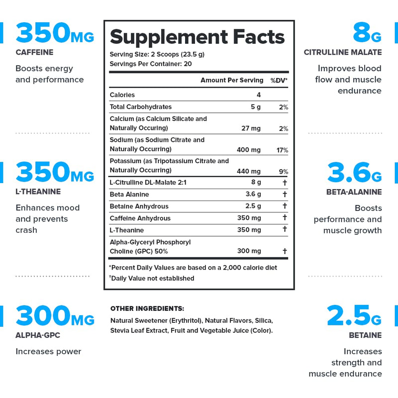 LEGION Pulse Pre Workout Supplement - All Natural Nitric Oxide Preworkout Drink to Boost Energy, Creatine Free, Naturally Sweetened, Beta Alanine, Citrulline, Alpha GPC (Fruit Punch) Fruit Punch - BeesActive Australia