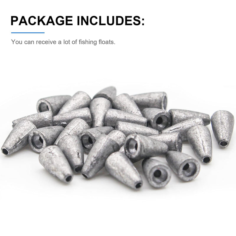Proximitck Fishing Sinkers, Fishing Lead Worm Weights Fishing Sinkers for Bass Fishing Texas Rig Saltwater Freshwater 7g30pcs - BeesActive Australia