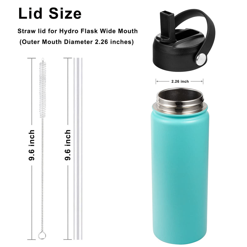 Straw Lid for Hydro Flask Wide Mouth, Flex Straw Lid for Hydroflask Wide Mouth 12 16 18 20 32 40 64 oz, Flexible Handle Replacement Lids for Hydroflask Straws Top Water Bottle Lid Accessories - BeesActive Australia