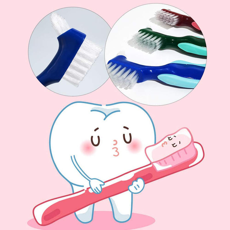 Denture Cleaning Brush，5 Pcs False Teeth Brushes Denture Cleaner Toothbrush Hard Denture Brush Double-Sided Toothbrush，for False Teeth Cleaning - BeesActive Australia