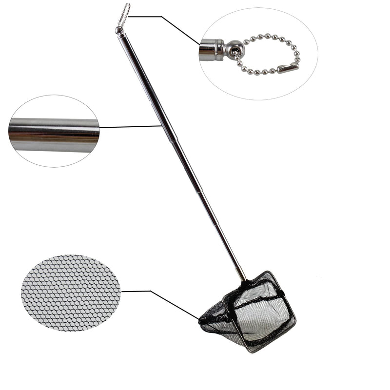 AQUANEAT Fish Net Aquarium, Fish Tank Net, Aquarium Net with Long Adjustable Handle 4 Inch - BeesActive Australia