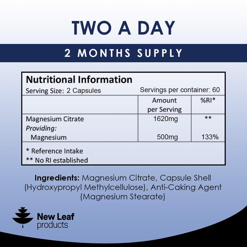 Magnesium Supplements 1620mg - Super Strength - Magnesium Citrate Capsules - (500mg Elemental Vegan Magnesium) Not Magnesium Tablets High Absorption, Bones Muscle & Sleep Support - Made in The UK - BeesActive Australia