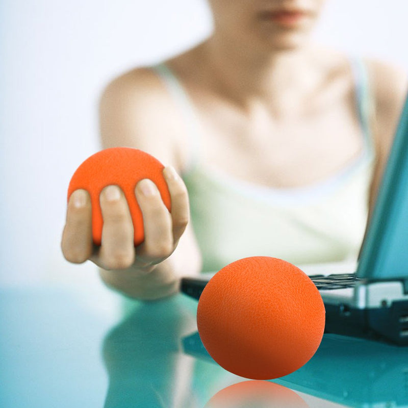 Hand Exercise Balls Silicone Squeeze Stress Ball Massage Therapy Grip Ball for Hand Finger Strength Exercise Stress Relief(Orange) - BeesActive Australia