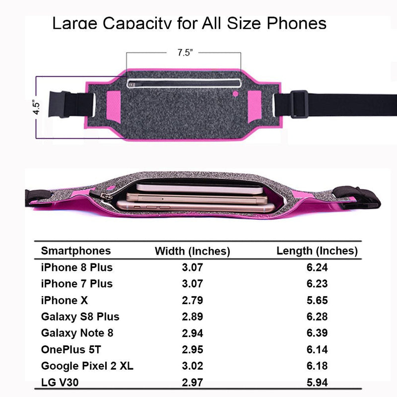 ANJ Outdoors Super Slim Water Resistant Money Belt, Running Belt for Women and Men, Expandable Phone Belt to Hold Cell Phones, Cards, and Money. Ideal Waist Bag Waist Pack for Travel, Sports and Yoga Pink - BeesActive Australia