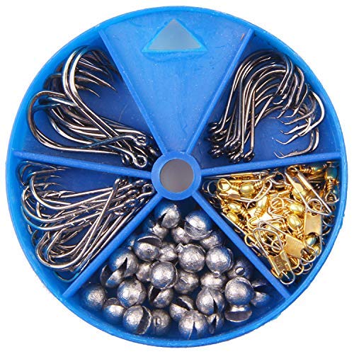 [AUSTRALIA] - Hook Snap Swivel Sinker Assortment 110Pcs Fishing Tool Assortment Terminal Tackle Baitholder Hooks Octopus Hook Circle Hooks Sinker 