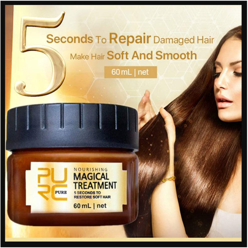Glamza Pure Magical Hair Mask 60ml Keratin Argan Hair Treatment 5 Seconds Mask Root Repair Nourishing - BeesActive Australia