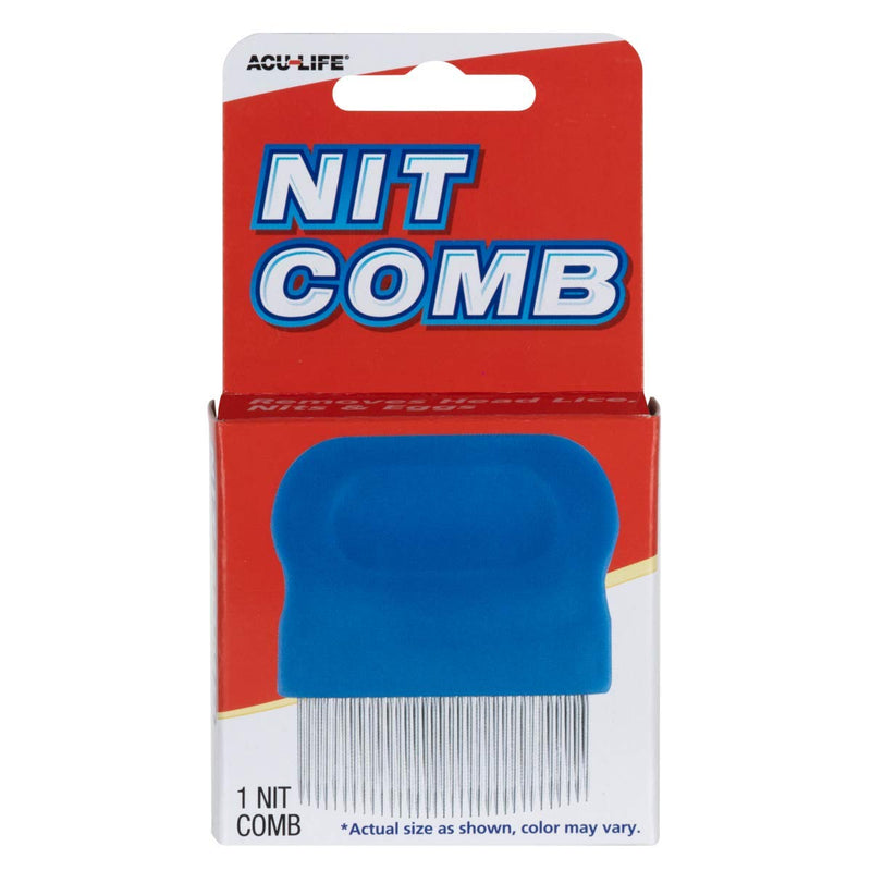 Head Lice Comb, Acu-Life Short Pin Comb for Head Lice Treatment, Nit Free Comb Blue Set of 1 - BeesActive Australia