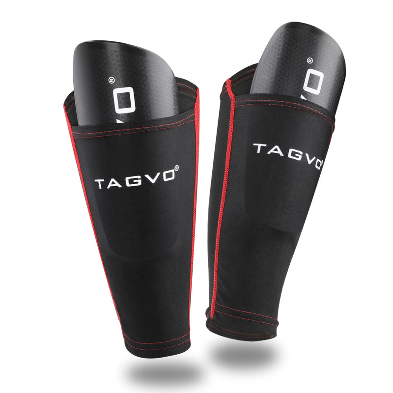 TAGVO Soccer Shin Guards, Kids Youth Adults Soccer Gear with Ankle Sleeves, Soccer Equipment Protection with Hard Protective Shell for Boys Girls Style_A Small - BeesActive Australia