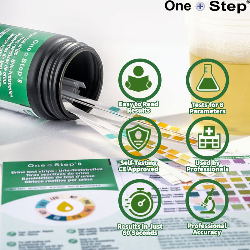 100 x Urine Test Strips for Infection Cystitis Testing Sticks, UTI, Nitrite, Leukocytes, 8 Parameter Urinalysis Multisticks - BeesActive Australia
