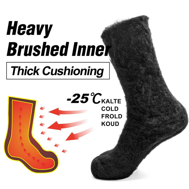 Winter Warm Thermal Socks for Men Women, Busy Socks Extra Thick Insulated Boot Heated Crew Socks For Extreme Cold Weather Small-Medium Black - BeesActive Australia