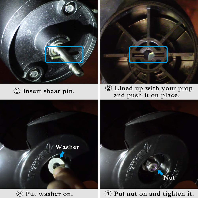 Bonbo MKP-34 Prop & Nut Kit E Perfectly Fits for Minn Kota Trolling Motor Including Prop Nut & Washer 1865019 - BeesActive Australia