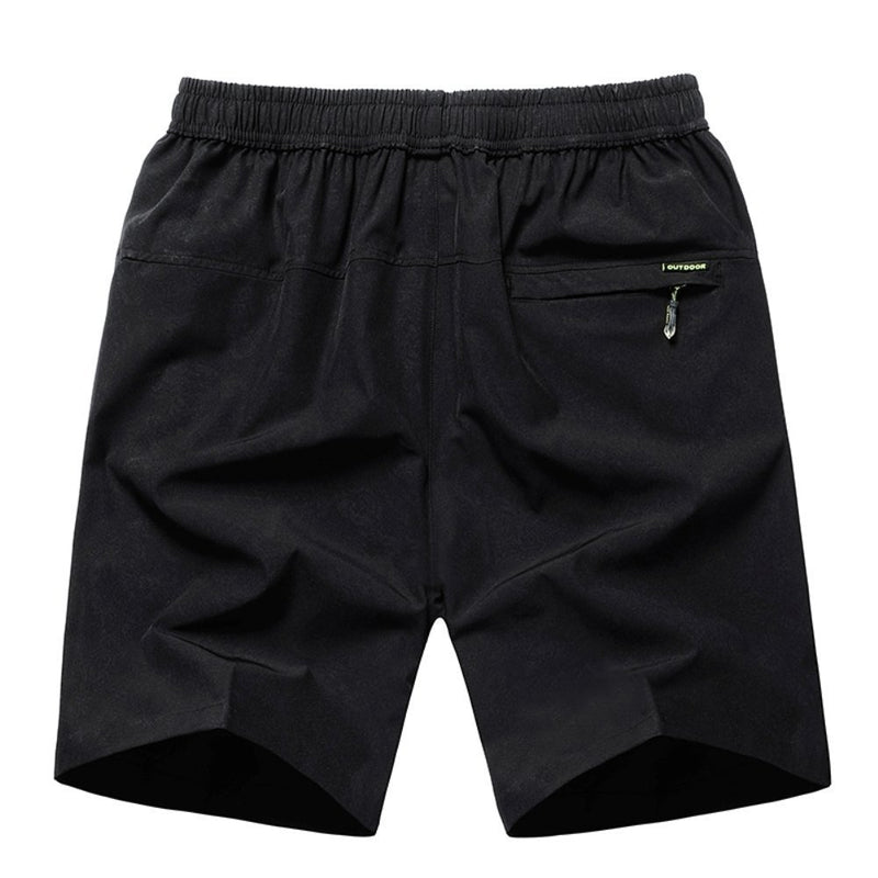 [AUSTRALIA] - JINSHI Men's Outdoor Quick Dry Lightweight Sports Shorts Zipper Pockets 02black Medium 