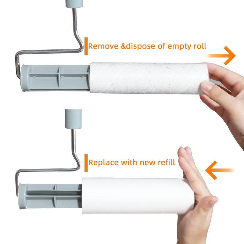 YabeePet Extreme Sticky Large Surface Lint Roller, Long Handle Pet Hair Remover, Designed for Removing Pet Dog Cat Hair 90 Sheets, 6.5inch Width (1 Roller+2 Refills) 1 Roller+2 Refills - BeesActive Australia