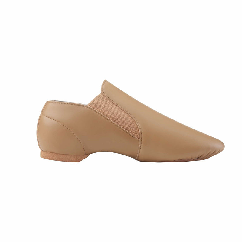 [AUSTRALIA] - Dynadans Women's Leather Upper Slip-on Jazz Shoe with Elastics 8 Women/7.5 Men Brown 