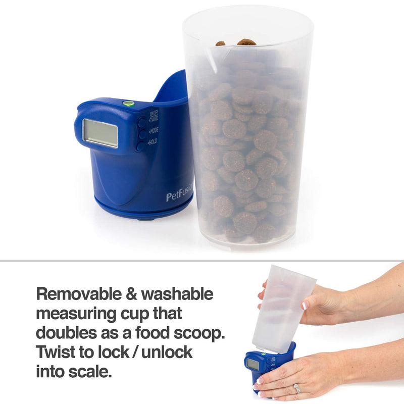 PetFusion Digital Food Scale & Scoop for Dry Dog Food & Cat Food (1, 2 Cup). [Precision Dog Food Measuring Cup for Better Nutrition, Weight Control, Savings]. 1 Year Warranty for Manufacturer Defects Blue - BeesActive Australia