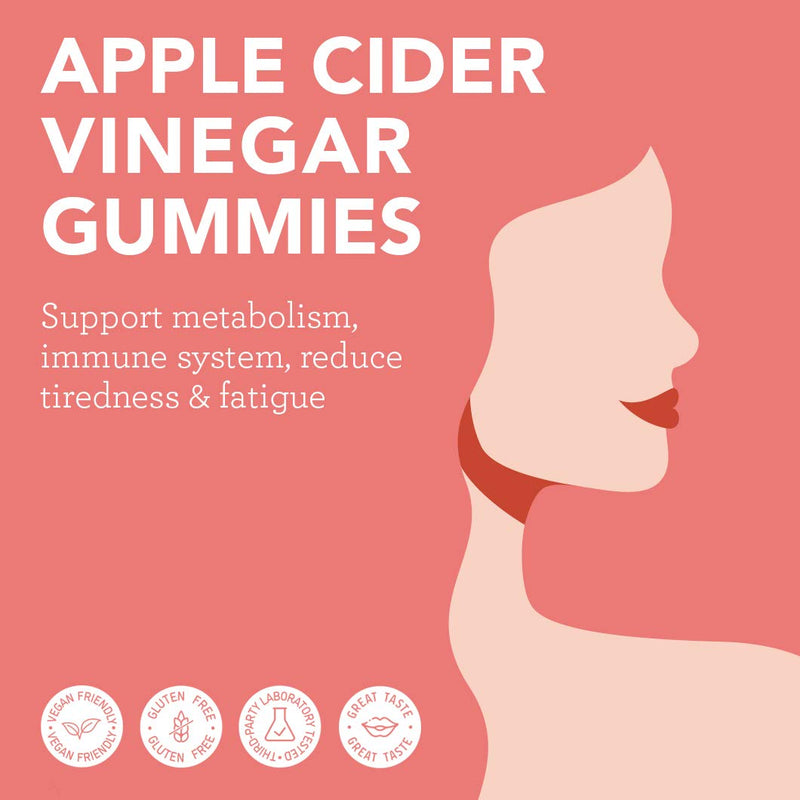 Apple Cider Vinegar Gummies 1000mg - Enhanced with Vitamin B12 & Folic Acid - 500mg ACV per Gummy - 60 Gummies - Natural Ingredients, Vegan & Gluten-Free - High Strength Apple Cider Vinegar Capsules - BeesActive Australia