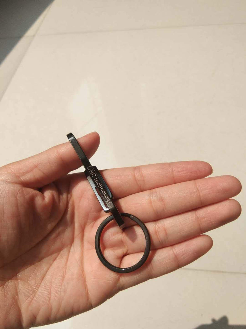 Alsmiley Carabiner Clip Retractable Ring Set Titanium KeyChain Quick Release Hooks for Men Women 1 Pack Black - BeesActive Australia