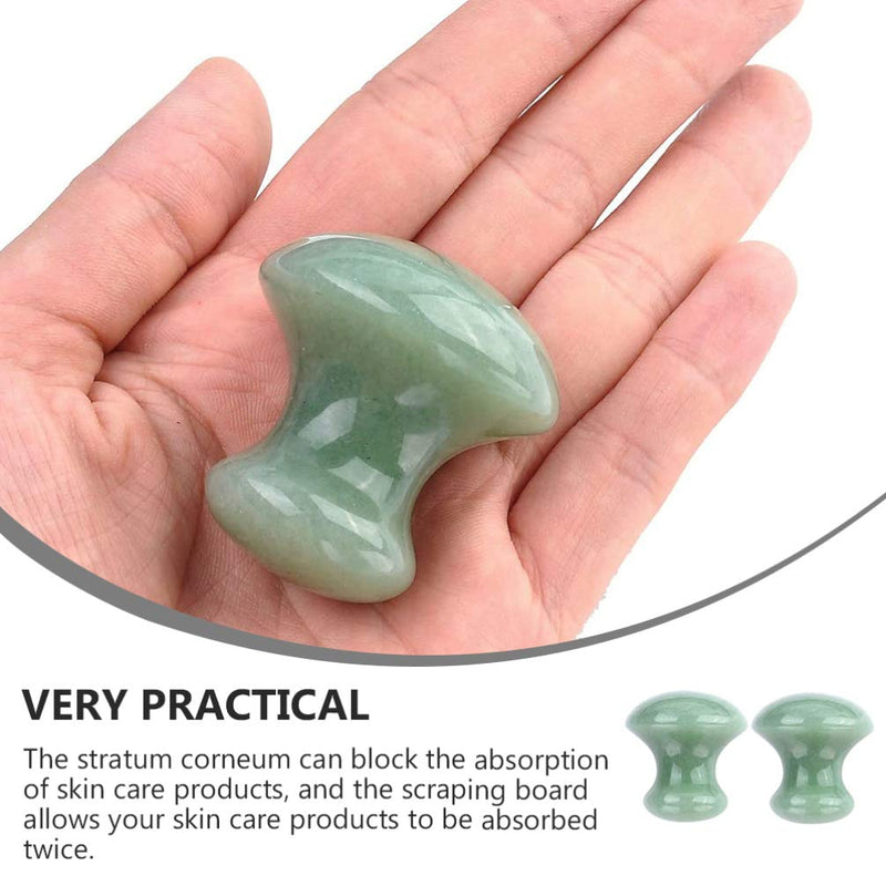OSALADI 2Pcs Gua Sha Facial Tools, Green Jade Quartz Mushroom Face Massage Gua Sha Rollers Stones Scraping Massage Tool for Women Home Spa - BeesActive Australia