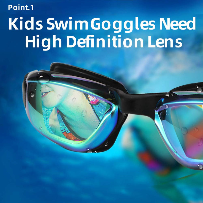 [AUSTRALIA] - Aegend Kids Swim Goggles, Pack of 2 Swimming Goggles for Children Boys & Girls Age 3-9, Silicone Nose Bridge, Clear Vision, Easy-Adjustable Strap, UV Protection, Anti-Fog, No Leaking Aqua & Bright Rose 