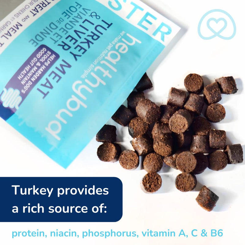 healthybud Turkey Healthy Gut Dog Treats & Food Topper, Sensitive Stomach Dog Treats - Dog Nutritional Supplement & Pet Chews, Probiotics, Prebiotics, Digestive Enzymes, Dog Stool Hardener 4.6 Ounce (Pack of 1) - BeesActive Australia