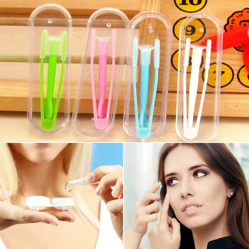 LYTIVAGEN 10 PCS Contact Lens Tweezers, Tweezers and Suction Stick with Small Box Contact Lenses Inserter Remover for Travel and Outdoor Activities - BeesActive Australia