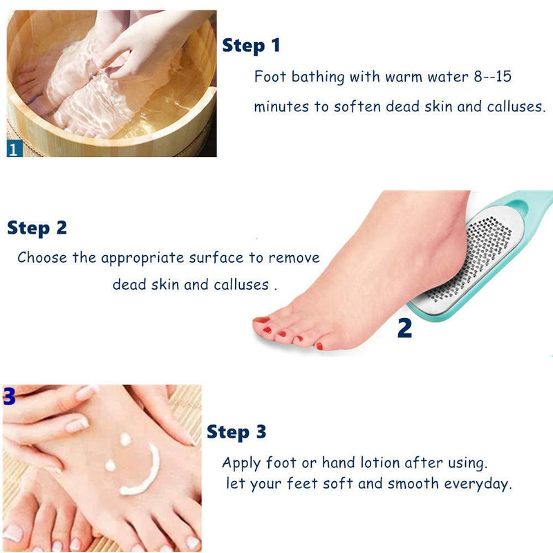 Callus Remover Foot File Dual-sided Stainless Steel Colossal Foot Rasp Dead Skin Remover - Pedicure Foot Scrubber Tools For Exfoliation, Smoothing & Softening Skin – Perfect for Both Dry and Wet Feet - BeesActive Australia