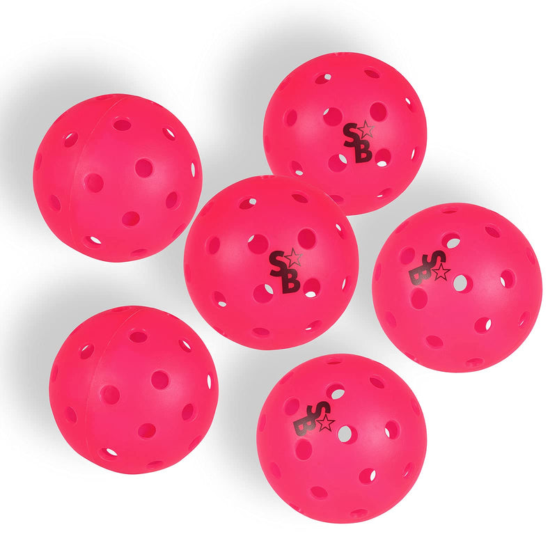 Pickle Balls 6 Pack | Pickleball Balls Outdoor | Pickle Balls | Supra-40 Outdoor Pickleball | Pending Approved for Tournament Play | Neon Pink | Hard Bounce - BeesActive Australia