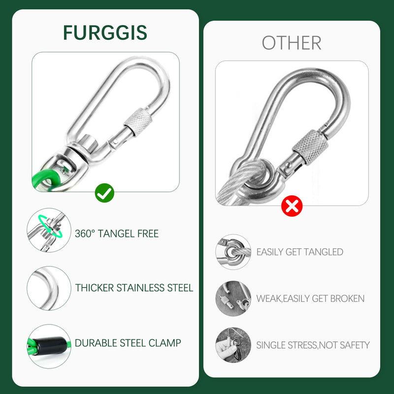 Dog Tie Out Cable, Dog Runner for Yard and Camping, 30FT Dog Chains for Outside, Dog Run Cable Heavy Duty with Shock Absorbing Spring, Dog Tie Out Lead for Small Medium Large Dogs Up to 250lbs… Green - BeesActive Australia