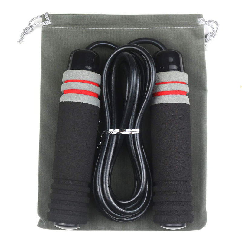 GGDD FIT Speed Jump Rope with Carrying Pouch for Adults - Comfortable Ball-Bearing Handle and Adjustable Cotton Rope - Great for Cardio Training, Boxing, and MMA Workouts Black - BeesActive Australia