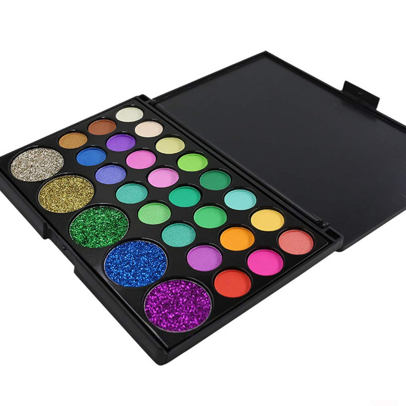 Eyeshadow Palette 29 Colors Pressed Powder Eye Shadow Make Up Waterproof Glitter Palette Cosmetics (Bright) Bright - BeesActive Australia