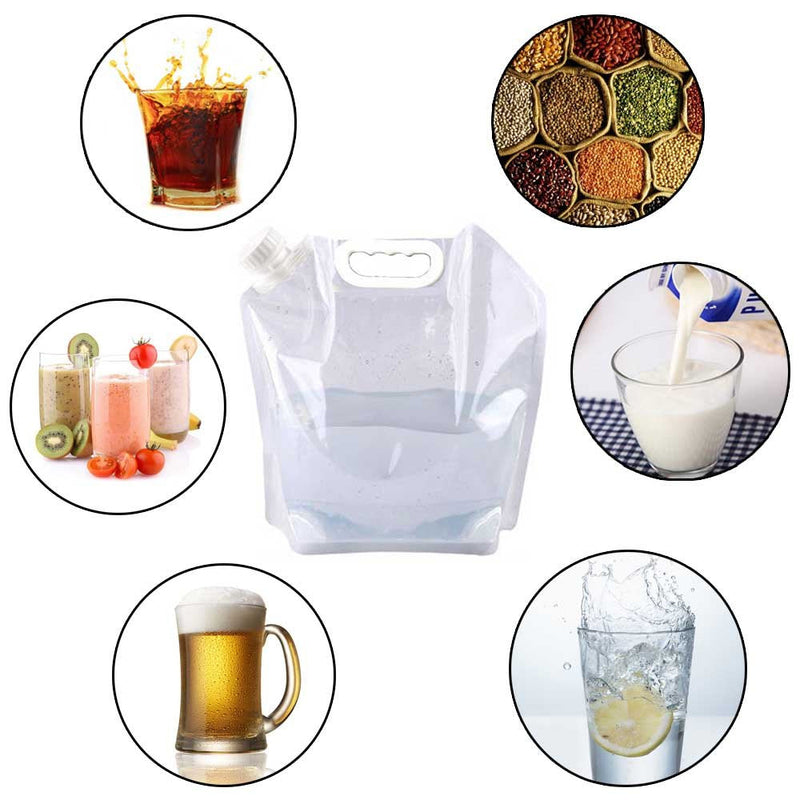 SUPANT Collapsible Emergency Water Jug Container Bag, Freezable, BPA Free Plastic Water Carrier Tank, Outdoor Folding Water Bag for Sport Camping Riding Mountaineer Backoacking, Food Grade 1.3Gallon/5L--1 pack - BeesActive Australia