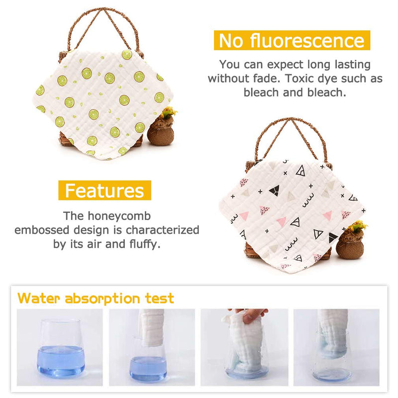 ALBOYI 7 Pack Baby Muslin Washcloths, Newborn Baby Face Towel Drool Bib Wash Cloths Handkerchief Saliva Wipes for Toddlers Boys & Girls 7pack - BeesActive Australia