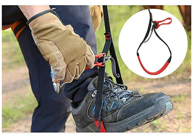 [AUSTRALIA] - NewDoar Foot Ascender Loop for Climbing Tree Arborist Black red 